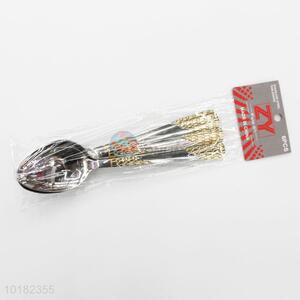 6 Pieces/ Bag Super Quality Most Popular Long-Handled Stainless Steel Spoons