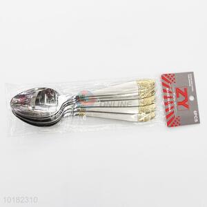 6 Pieces/ Bag Competive Price Stainless Steel Handled Meal Spoons