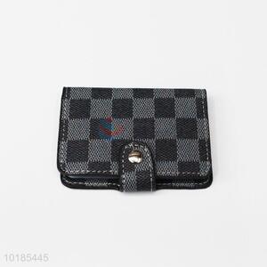 Factory Direct Plaid PU Card Bag with Buckle