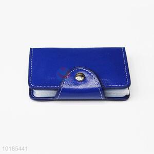 High Quality Blue PU Card Bag with Buckle