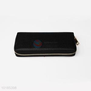 Promotional Black Rectangular PU Purse/Wallet for Ladies