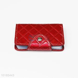 Ornamental Red PU Card Bag with Buckle