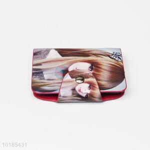 Cute Girl Pattern PU Card Bag with Buckle