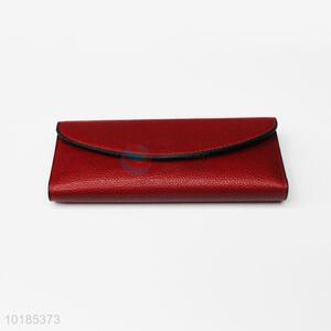 Competitive Price Red Rectangular PU Purse/Wallet for Ladies