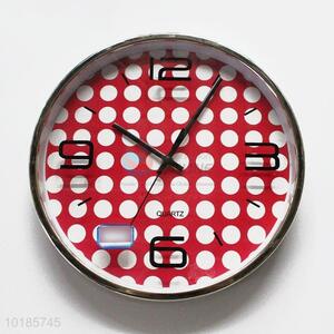 High-end Round Shaped Glass&Plastic Wall Clock for Decoration