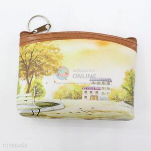 Scenery Printed Coin Purse Small Change Purse PVC Coin Bag