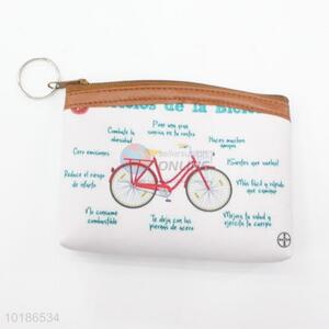 Women's Exquisite bicycle Pattern PVC with Lining Wallets Coin Purse