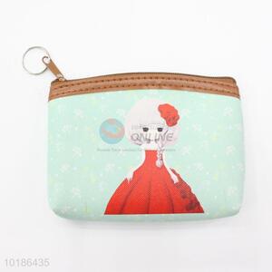 Cute Girl Printed Coin Purse Wallet PVC Pouch Money Bag