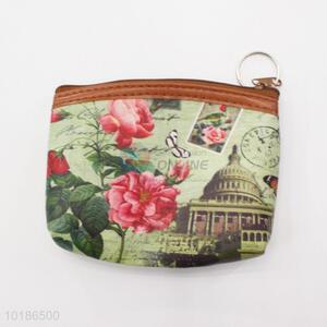 Flower Pattern PVC with Lining Creative Coin Bag