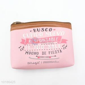 Pink Beautiful Letters Printed Coin Purse Wallet Money Bag