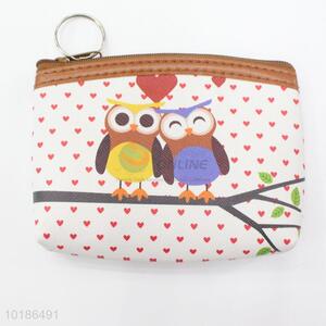 Exquisite Cartoon Owl Pattern PU Leather Mini Wallets Coin Purse