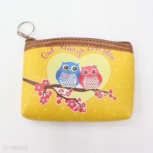 Portable Cute Owl Pattern Wallet Coin Case Bag Plush Purse