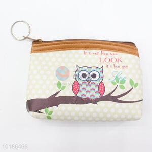 Fashion Cartoon Owl Printed Women Coin Purses/Cheap Mini Coin Bags