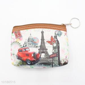 Latest Design Eiffel Tower Printing PVC with Lining Coin Bag