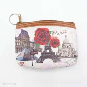 Famous Building Printed Coin Purse Wallet PVC with Lining Money Bag