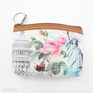 Women Lovely Vintage Wallets Statue of Liberty Pattern Small Wallet PVC with Lining Coin Purse