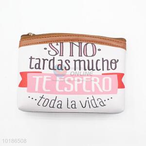 Nice design cheap Letters PVC with Lining Coin Bag