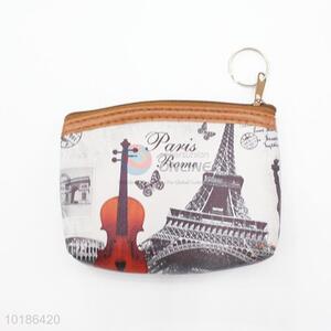 Nice Design Eiffel Tower Pattern PVC Coin Bag