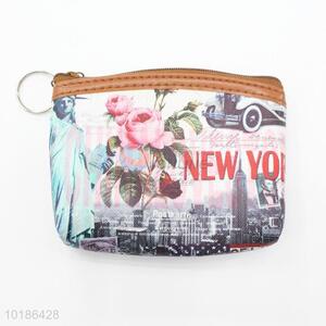 European Style Famous Buildings PVC Coin Purse Lady Wallet Zipper Bag