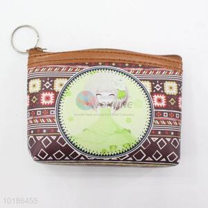 Colorful Girl Printed Coin Purse Wallet PVC Pouch Money Bag