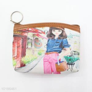 Fashion Girl Printed Women Coin Purses/Cheap Mini Coin Bags