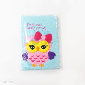 Fancy owl winter plush pocket diary notebook