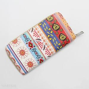 National Style Women Leather Long Wallet