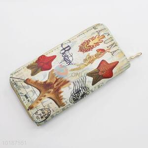 Starfish Pattern Fashion Women Long Wallet