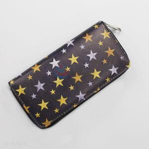 Fashion Women Accessories Star Printed Leather Long Wallet