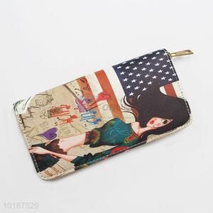 Wholesale Fashion Modern Women Leather Wallet with Zipper