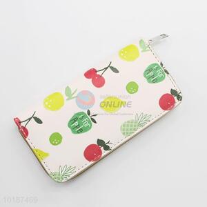 High Quality Fashion Fruit Pattern Leather Long Wallet