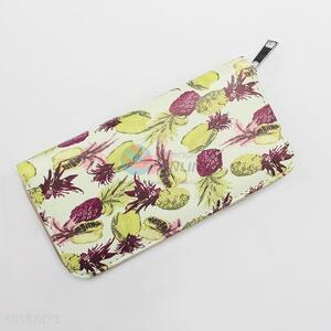 High Quality Fruit Pattern Leather Purse Long Wallet