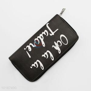 Letter Pattern Black Women Men Cool Long Wallet