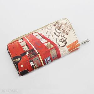 Vintage Fashion Women Leather Long Zipper Wallet