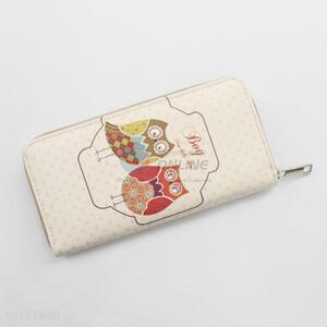 Promotional Lovely Owl Printed Long Zipper Wallet