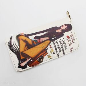 High Quality Modern Lady Leather Zipper Wallet