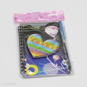 New Heart Printed Spiral Notebook with Pen Wholesale