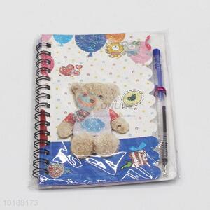 Bear Pattern Office Supply Notebook with Pen