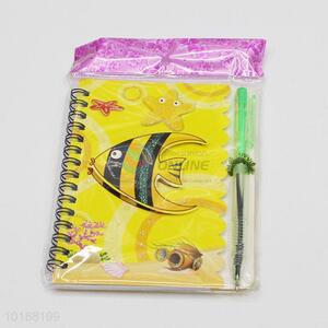 Student Portable Stationery Fish Printed Notebook with Pen