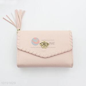 Wholesale PU Leather Crown Women Folded Wallet Multicolor