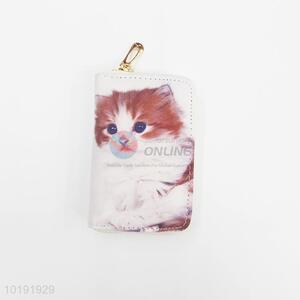 Newest design cat pattern pvc zipper wallet