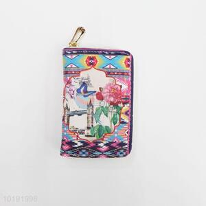 Vintage credit card holder zipper wallet for women