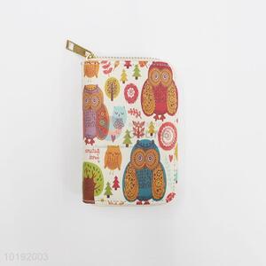 Retro owl printed lady clutch bag purse wallet