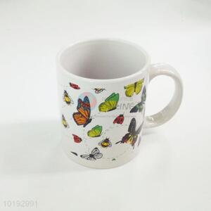 Butterfly pattern ceramic water/coffee/milk cup