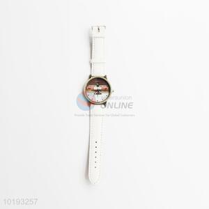 Vintage white canvas strap printed women watches