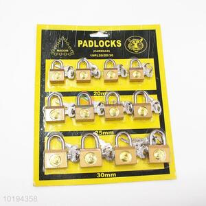 Multi-size Mini Gold Color Padlock with Key