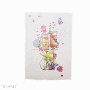 Bottom price nice flower style greeting card