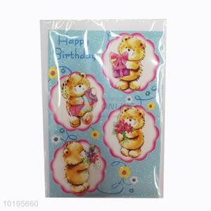 Customized top sale bear style birthday greeting card