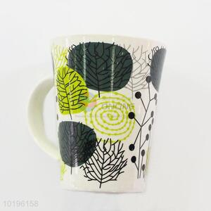 Promotional Cheap Price Leaves Pattern Ceramic Cup