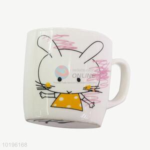 Eco-friedly Rabbit Pattern White Ceramic Cup Mug